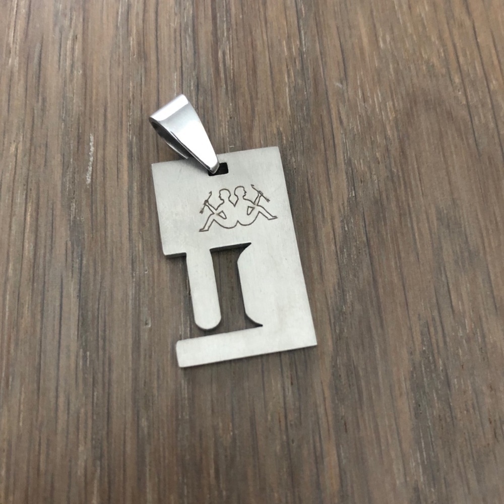 NEW NWOT Gemini zodiac stainless steel pendant charm jewelry unique chic